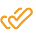 Abstract orange checkmark symbol