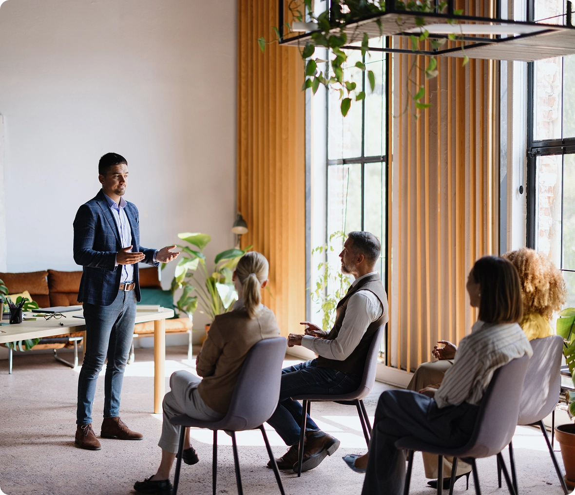 Professional presentation in modern office setting